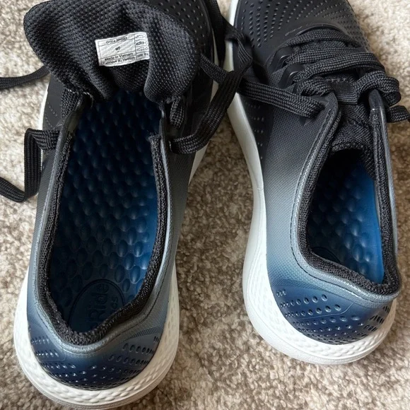 CROCS Black and Blue Athletic Shoes - Picture 6 of 6